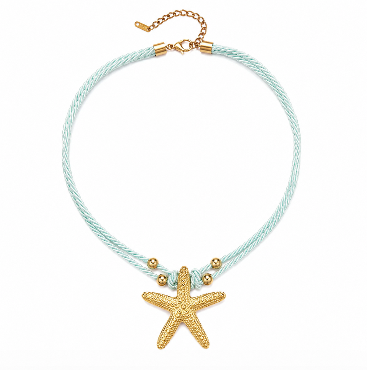 Seaside Starfish Rope Statement Necklace | 18k Gold Plated
