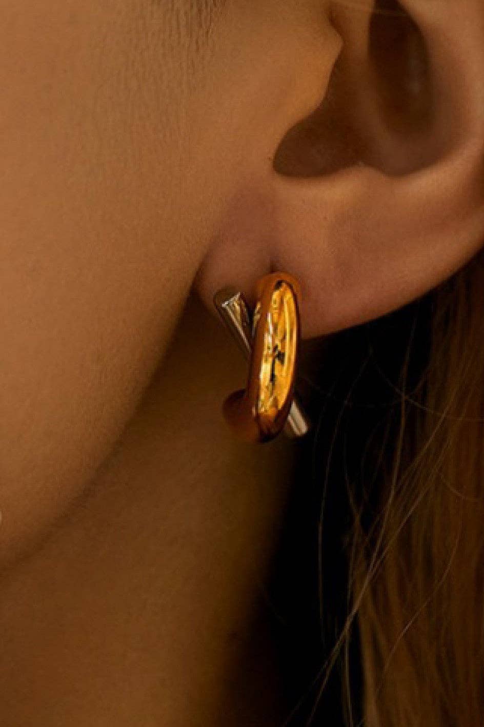 18K Gold PVD Plated Waterproof Stainless Steel Stud Earrings