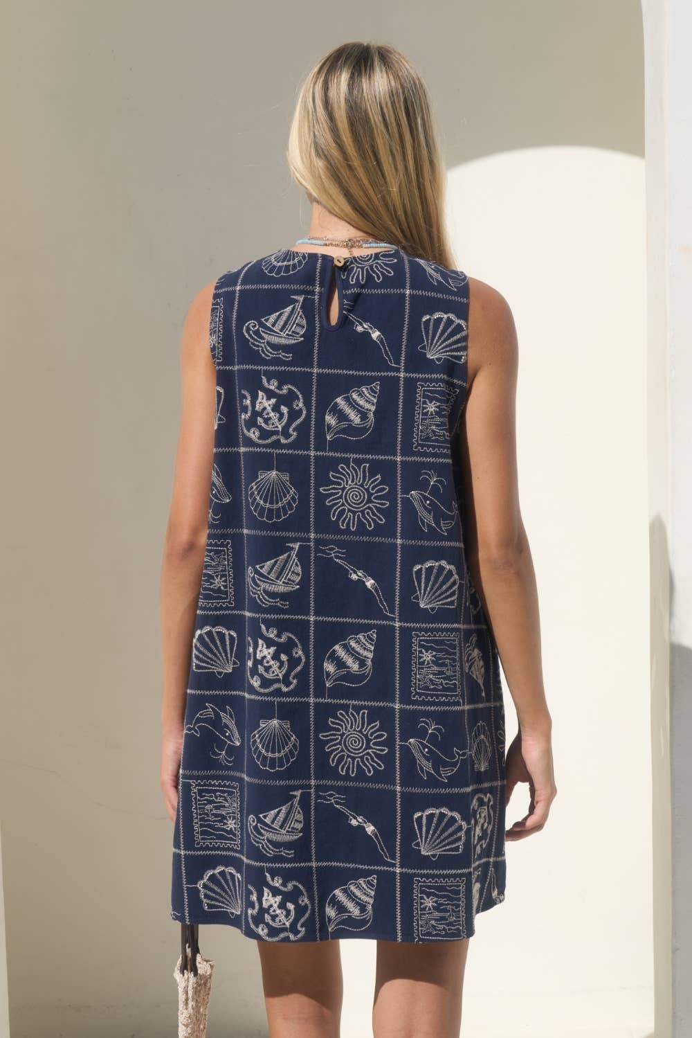 Nautical Embroidered Coastal Dress