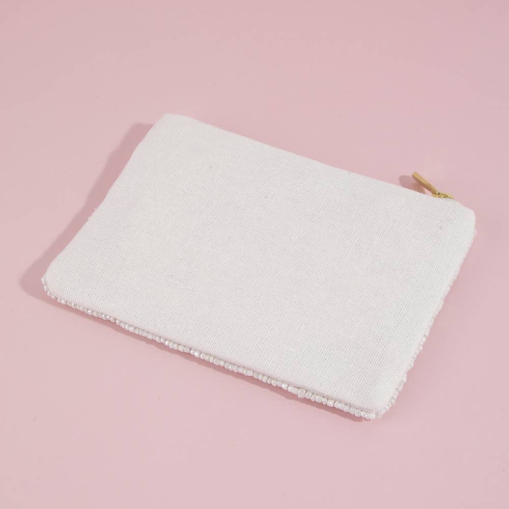 Sequin Embroidered Marine Beaded Coin Pouch