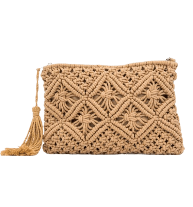 Missy Woven Tassel Clutch