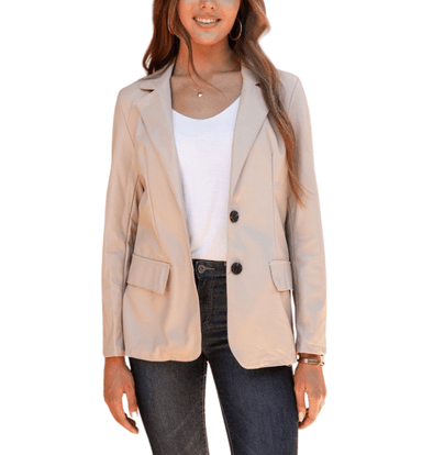 Vermont Vegan Leather Blazer - Hudson Square Boutique LLC
