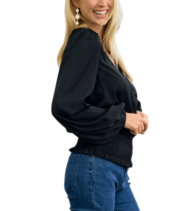 Ramona Lace Trim Top - Hudson Square Boutique LLC