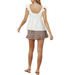 Ivory Tie Front Peplum Top - Hudson Square Boutique LLC