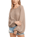 Scarlett Mocha Blouse - Hudson Square Boutique LLC