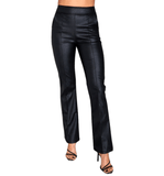 Vegan Leather Flared Pants - Hudson Square Boutique LLC