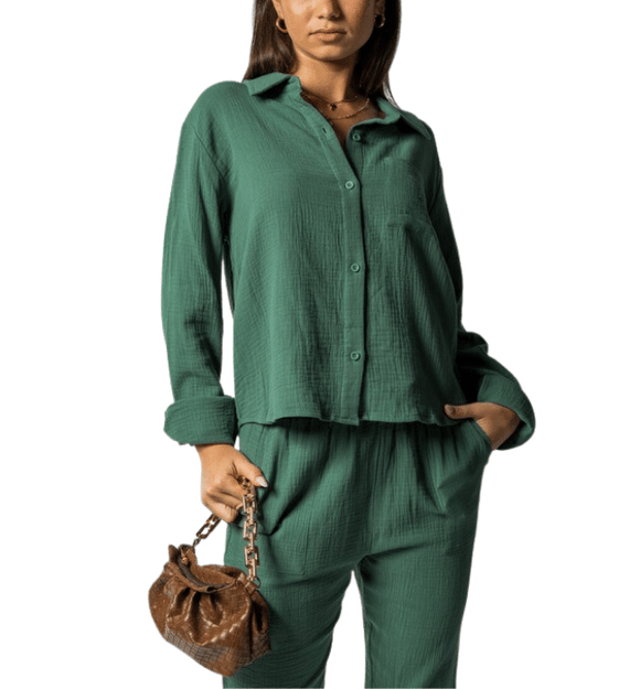 Orchard Gauze Button Down - Hudson Square Boutique LLC