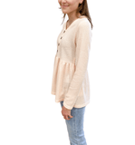 Peach Waffle Peplum Top - Hudson Square Boutique LLC