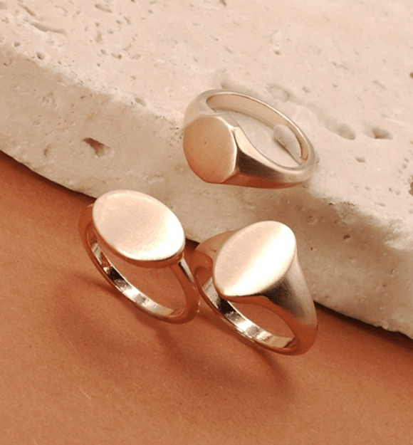 Emblem Trio Ring Set - Hudson Square Boutique LLC