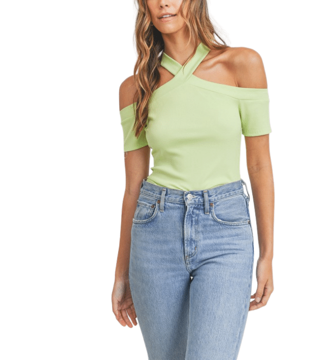 Neon Crossed Halter Top - Hudson Square Boutique LLC