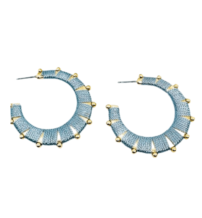 Wrapped Hoop Earrings - Hudson Square Boutique LLC