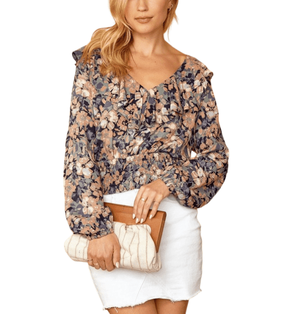 Daisy Floral Blouse - Hudson Square Boutique LLC