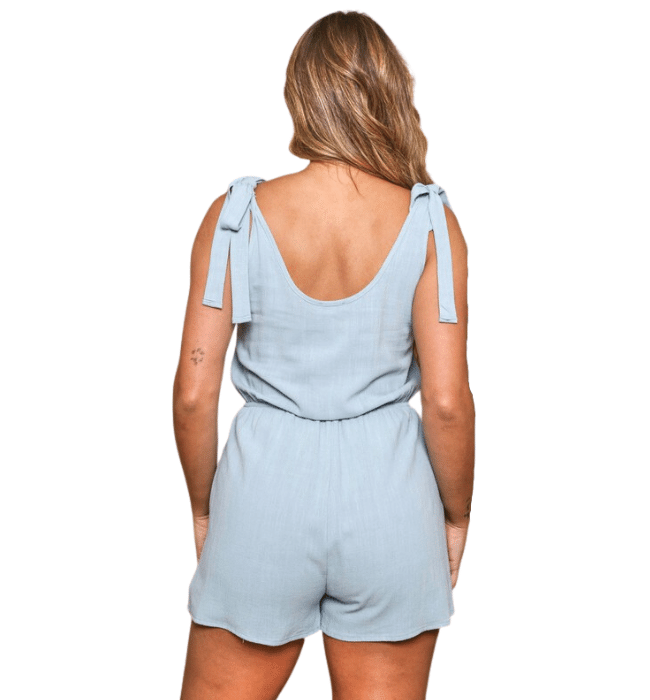 Thalia Seafoam Button Down Romper