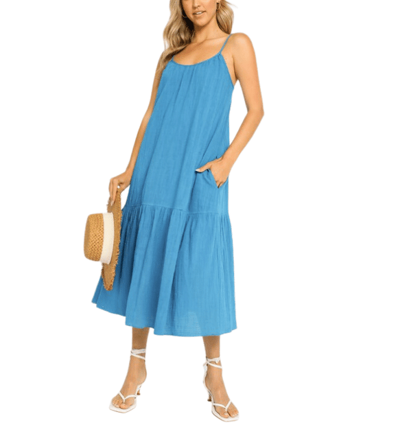 Taylor Bright Blue Midi Dress