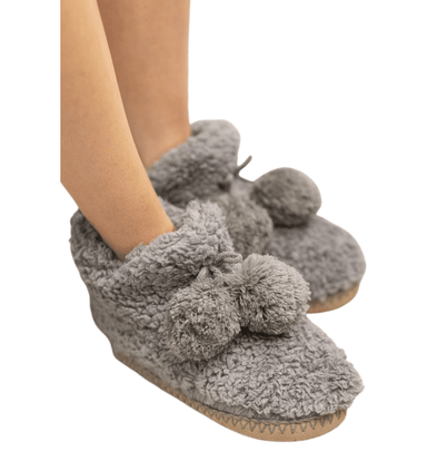Fur sales ball slippers