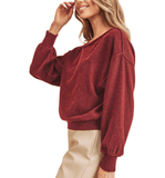 Dorinda Burgundy Sweater - Hudson Square Boutique LLC