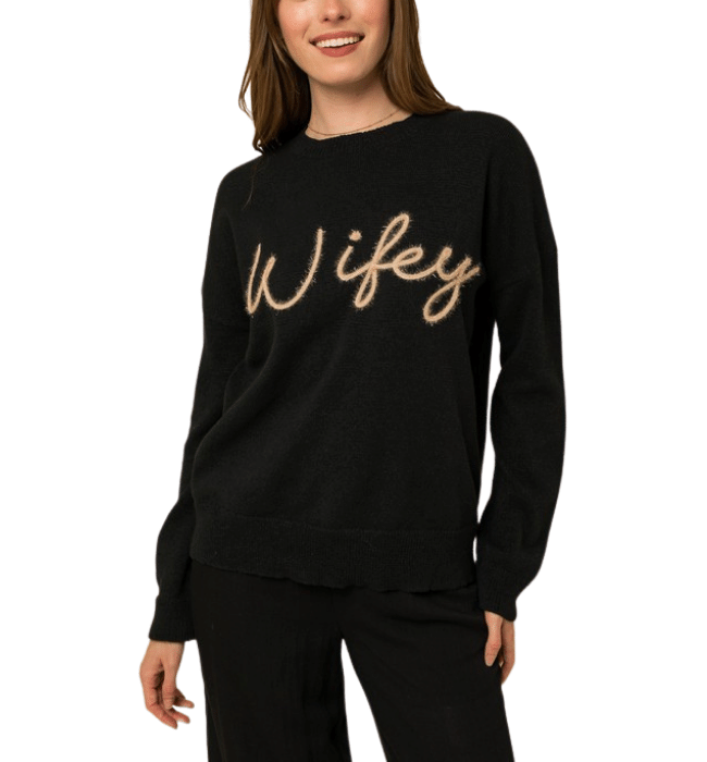 Wifey Pullover Sweater - Hudson Square Boutique LLC