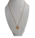 Gold Round Plate Necklace - Hudson Square Boutique LLC