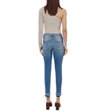 High Rise Hem Detail Ankle Skinny - Hudson Square Boutique LLC
