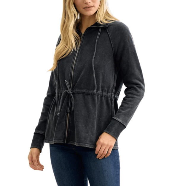 Andrea Zip Front Jacket - Hudson Square Boutique LLC