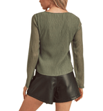 Carmela Twist Blouse - Hudson Square Boutique LLC