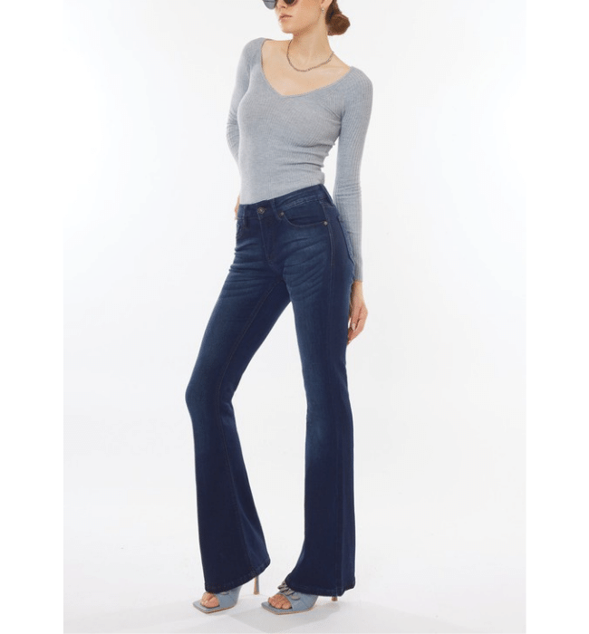 Dani Dark Wash Flare Jeans - Hudson Square Boutique LLC