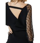 Black Lace Polka Dot Sleeve Dress - Hudson Square Boutique LLC