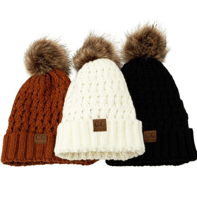 Jolene Pom Knit Beanie - Hudson Square Boutique LLC