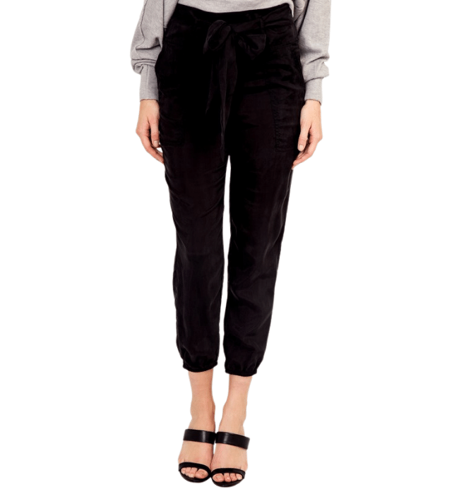 Sara High Waisted Belted Black Pants - Hudson Square Boutique LLC