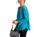 Teal Blue Blouse - Hudson Square Boutique LLC