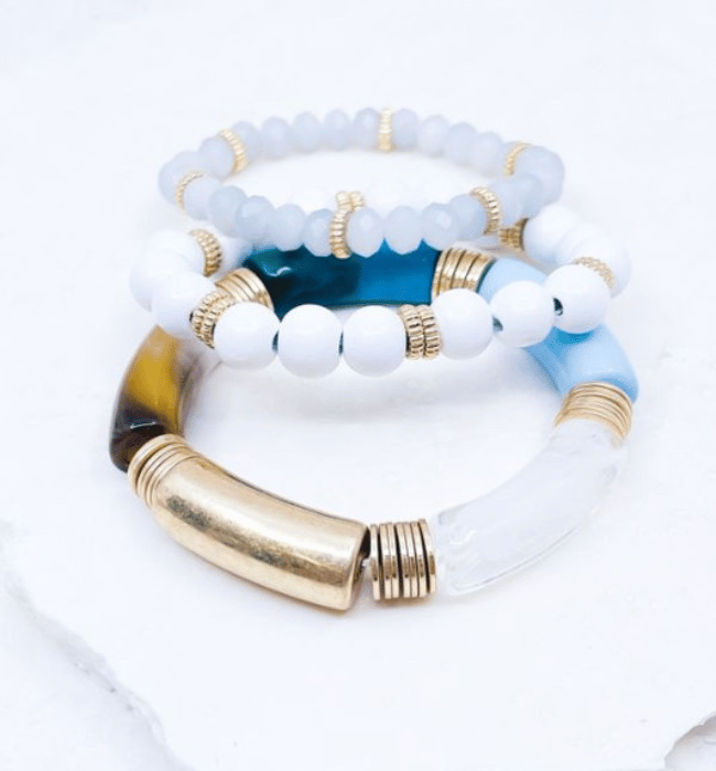 Whitney White Bracelet - Hudson Square Boutique LLC