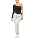 Ruched Black One Shoulder Top - Hudson Square Boutique LLC