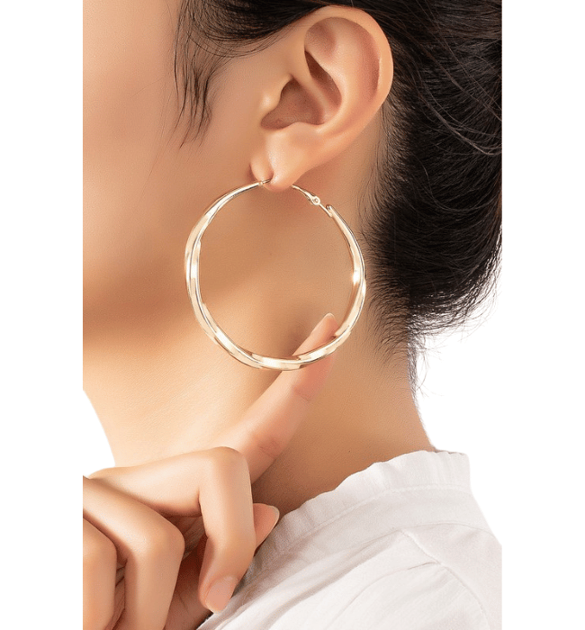 Twisted Hoop Earrings - Hudson Square Boutique LLC