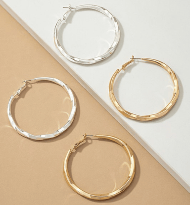 Twisted Hoop Earrings - Hudson Square Boutique LLC