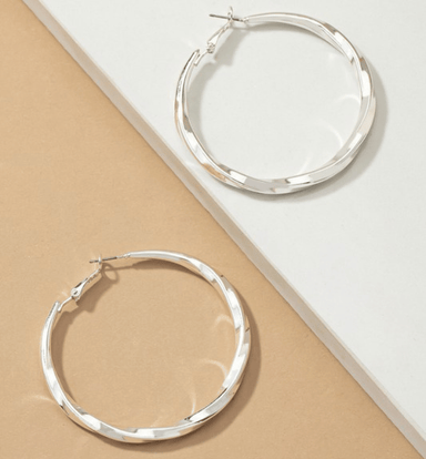 Twisted Hoop Earrings - Hudson Square Boutique LLC