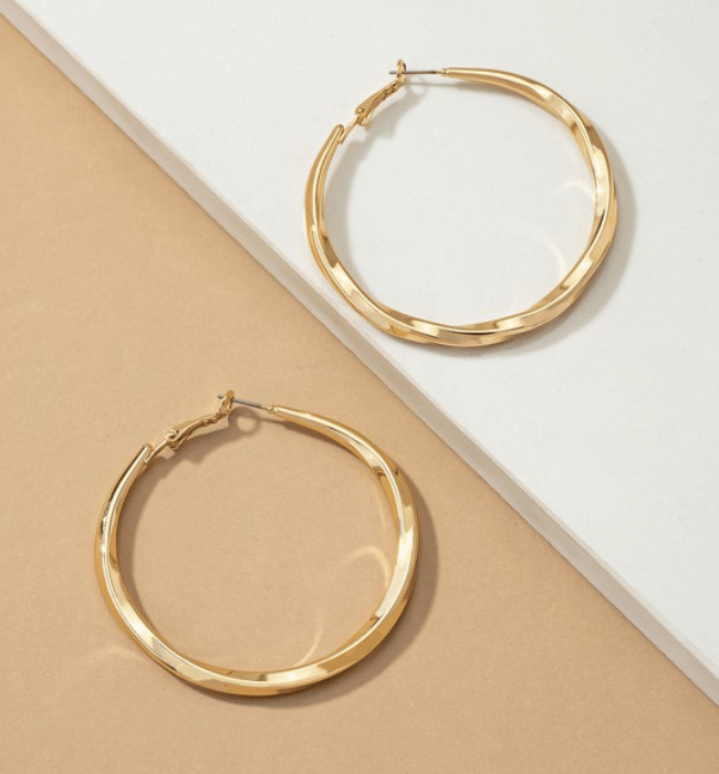 Twisted Hoop Earrings - Hudson Square Boutique LLC