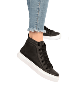 Black High Top Sneaker - Hudson Square Boutique LLC