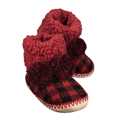Fuzzy Buffalo Plaid Slippers - Hudson Square Boutique LLC