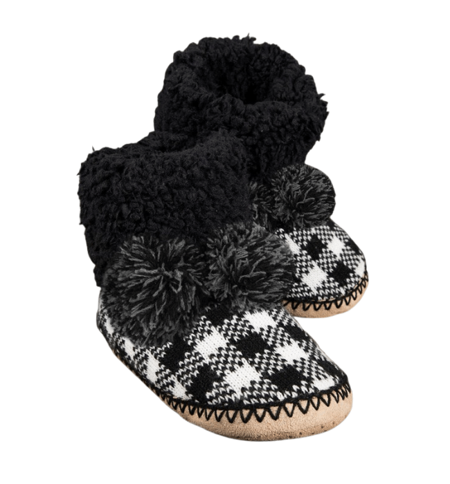 Fuzzy Buffalo Plaid Slippers - Hudson Square Boutique LLC