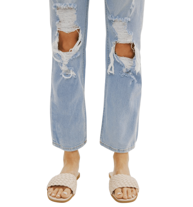 Moira Distressed Straight Leg Jeans