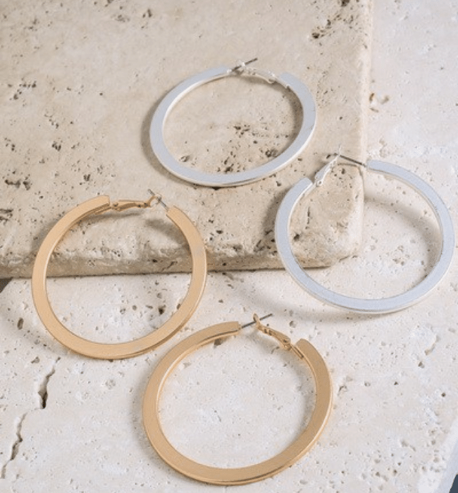 Matte Hoop Earring - Hudson Square Boutique LLC